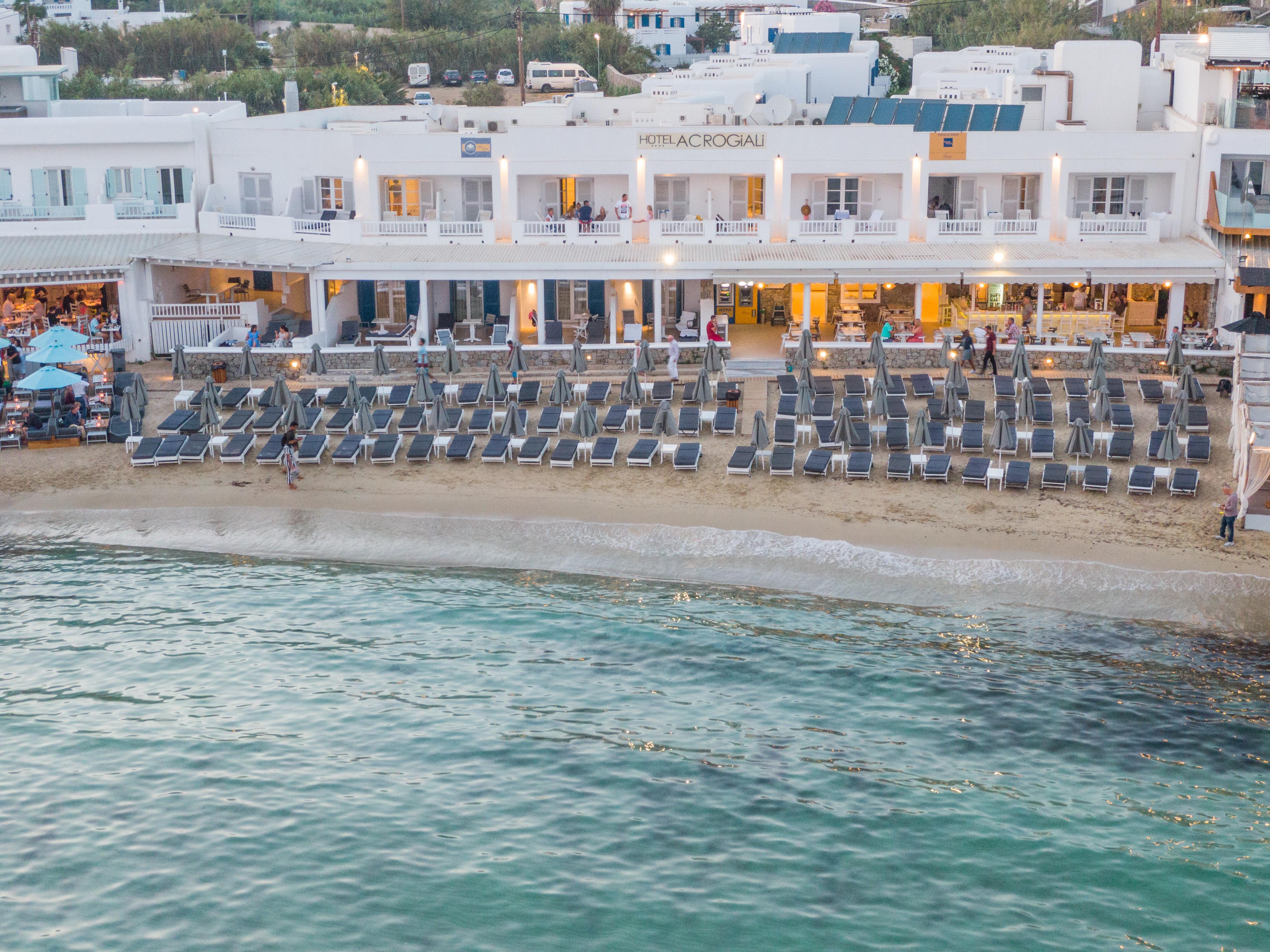 Acrogiali Beachfront Hotel Mykonos Platis Gialos Exterior foto